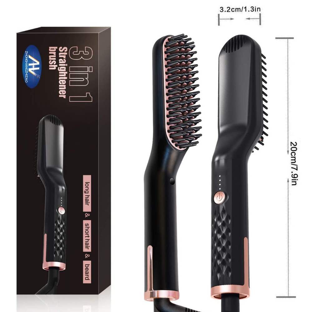 3 in 1 Beard and Hair Straightener Brush