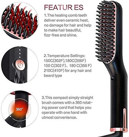 3 in 1 Beard and Hair Straightener Brush