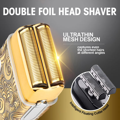 Waterproof Hair Trimmer for Men & Electric Razor Shaver Set